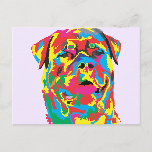Carte Postale couleur rottweiler (Devant)