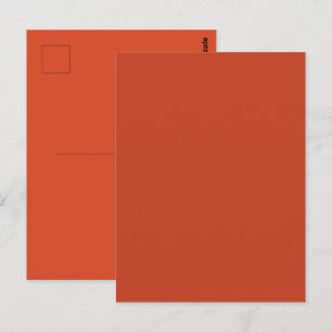 Carte Postale Couleur solide du Citrouille Burnt rouillé