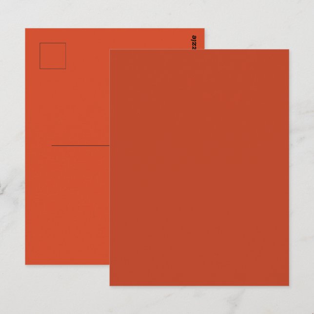 Carte Postale Couleur solide du Citrouille Burnt rouillé (Devant / Derrière)