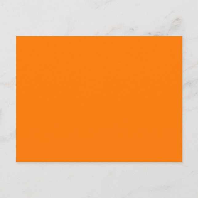 Carte Postale Couleur solide orange de sécurité (Devant)
