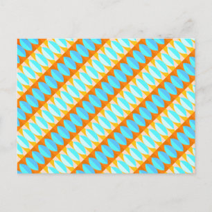 Carte Postale Couleur Turquoise Bleu Orange Jaune Motif