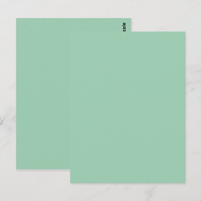 Carte Postale Couleur unie vert menthe appétissant (Devant / Derrière)