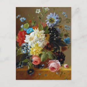 Carte Postale Couleur Vintage Fleurs Vase Art Peinture