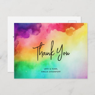 Carte Postale Couleurs arc-en-ciel Conception abstraite - Merci