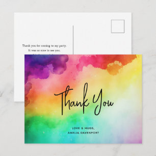 Carte Postale Couleurs arc-en-ciel Design Abstrait - Merci