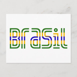 Carte Postale Couleurs Brasil Drapeau !