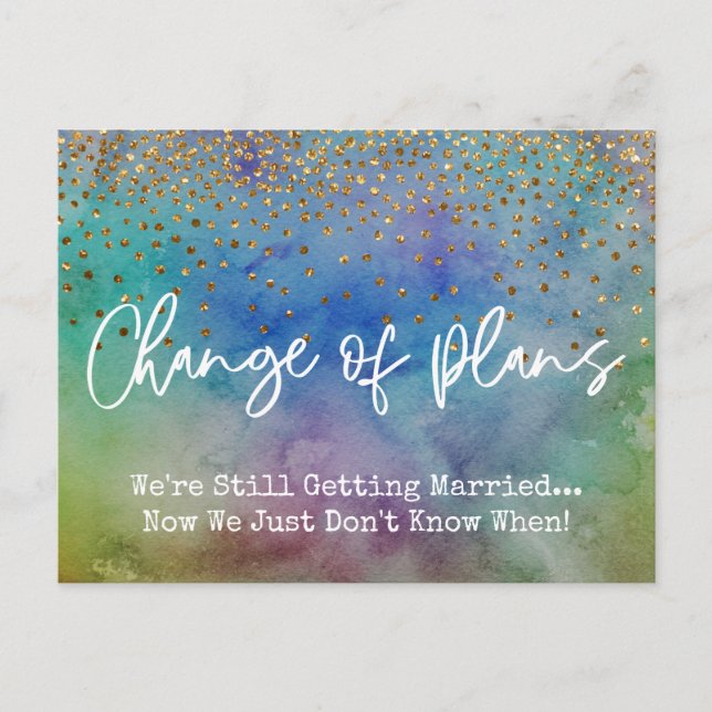 Carte Postale Couleurs Confetti Changement de plan Reporté Maria (Devant)