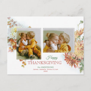 Carte Postale Couleurs d'automne Floral Thanksgiving 2-Photo
