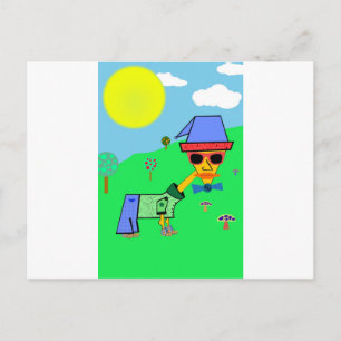 Carte Postale Couleurs de conception bleue - Ajoutez votre propr