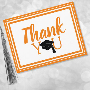 Carte Postale Couleurs de l'école Merci orange et blanc