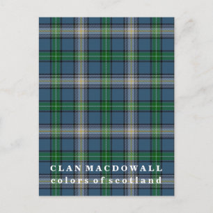 Carte Postale Couleurs de l'Écosse Clan MacDowall Tartan