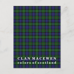 Carte Postale Couleurs de l'Ecosse Clan MacEwen Tartan