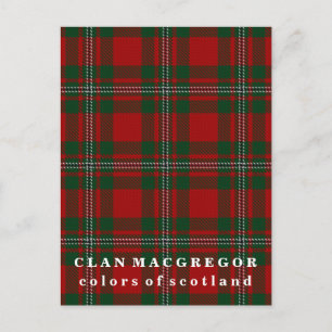 Carte Postale Couleurs de l'Écosse Clan MacGregor Tartan