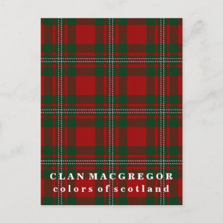 Carte Postale Couleurs de l'Écosse Clan MacGregor Tartan