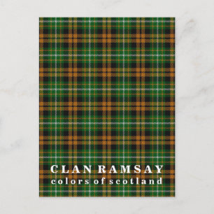 Carte Postale Couleurs de l'Ecosse Clan Ramsay Chasse Tartan