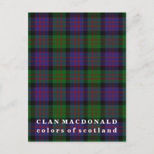 Carte Postale Couleurs d'Ecosse Clan MacDonald Tartan