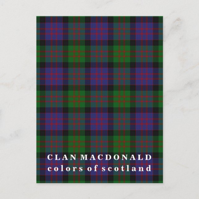 Carte Postale Couleurs d'Ecosse Clan MacDonald Tartan (Devant)