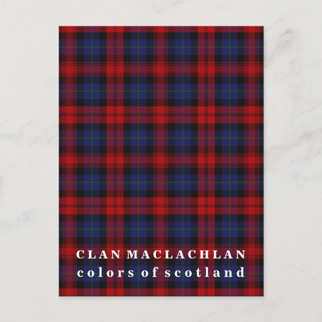 Carte Postale Couleurs d'Ecosse Clan MacLachlan Tartan (Devant)