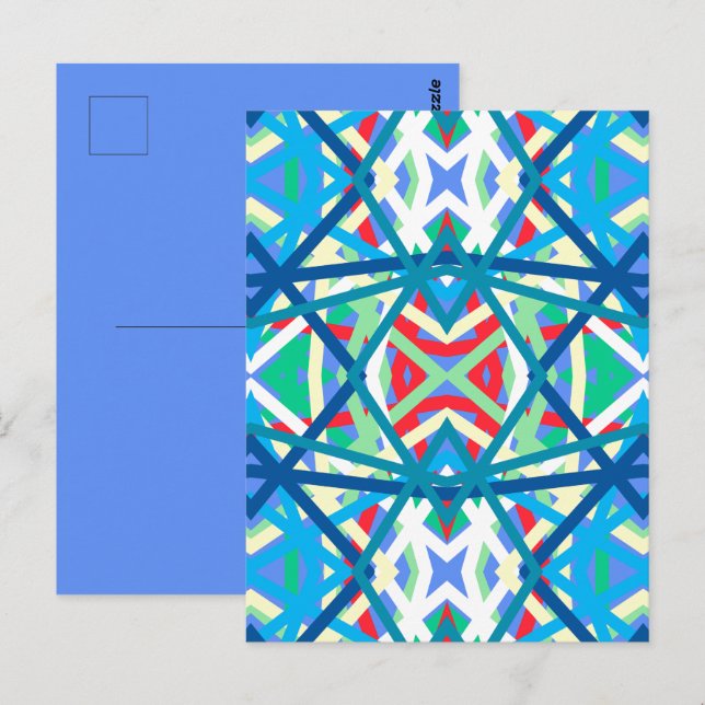 Carte Postale Couleurs d'harmonie équilibrée du bleuet Lignes ab (Devant / Derrière)