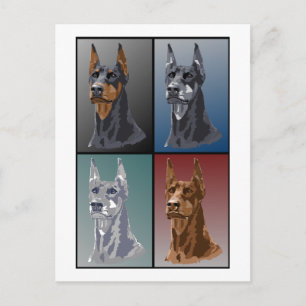Carte Postale Couleurs Doberman