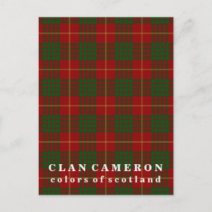 Carte Postale Couleurs du clan écossais Cameron Tartan