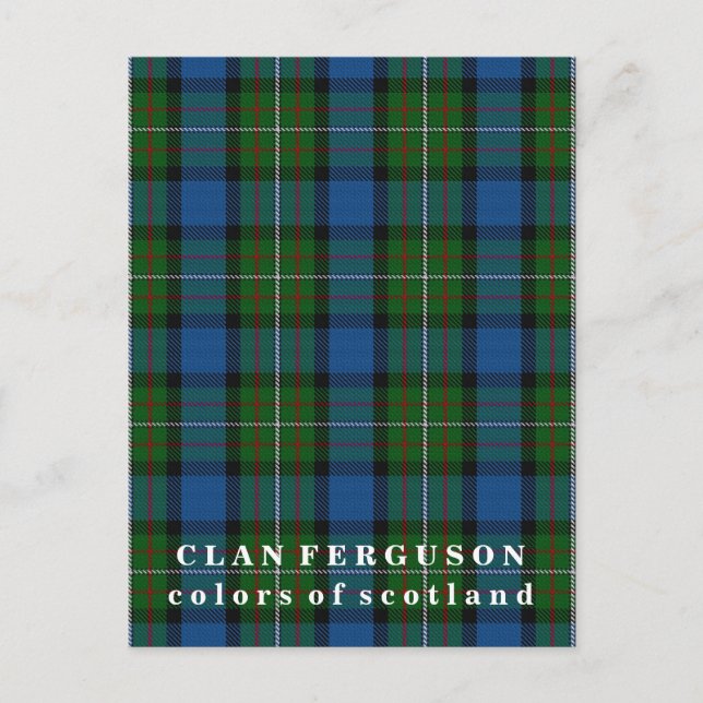 Carte Postale Couleurs du clan écossais Ferguson Tartan (Devant)
