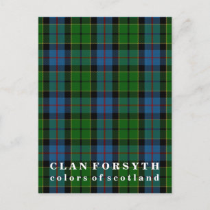 Carte Postale Couleurs du clan écossais Forsyth Tartan