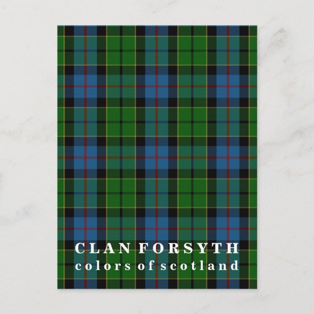 Carte Postale Couleurs du clan écossais Forsyth Tartan (Devant)