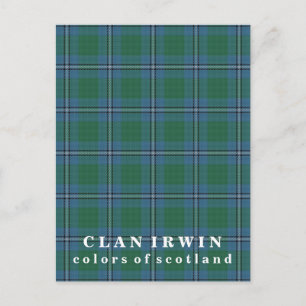 Carte Postale Couleurs du clan écossais Irwin Tartan