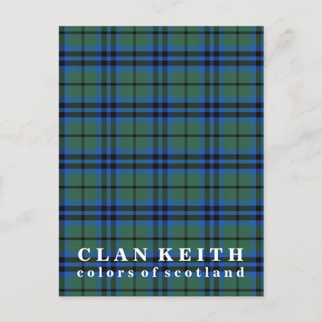 Carte Postale Couleurs du clan écossais Keith Tartan (Devant)