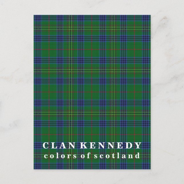 Carte Postale Couleurs du clan écossais Kennedy Tartan (Devant)