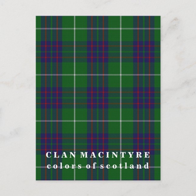 Carte Postale Couleurs du Clan écossais MacIntyre Tartan (Devant)