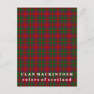 Carte Postale Couleurs du Clan écossais MacKintosh Tartan