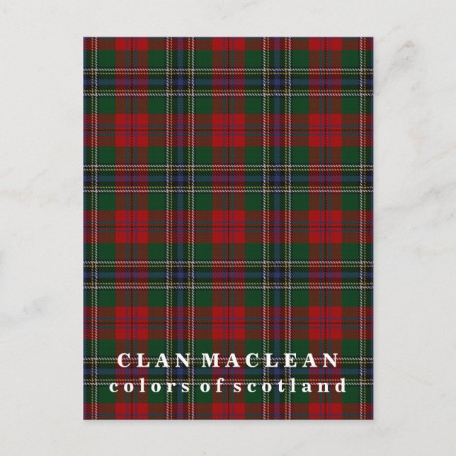 Carte Postale Couleurs du Clan écossais MacLean Tartan (Devant)
