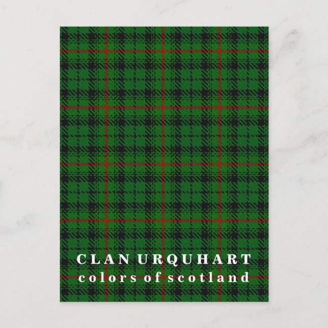 Carte Postale Couleurs du clan écossais Urquhart Tartan (Devant)