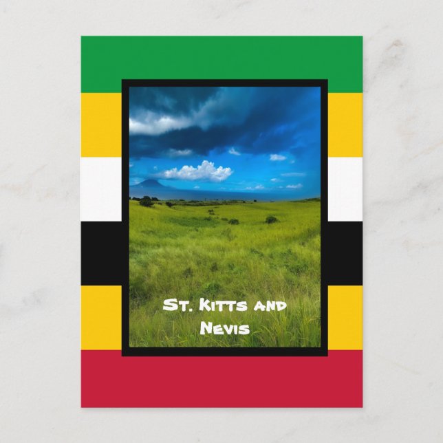 Carte Postale Couleurs du drapeau de Saint-Kitts (Devant)