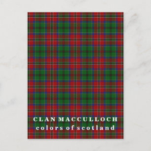 Carte Postale Couleurs du tartan du clan MacCulloch d'Écosse