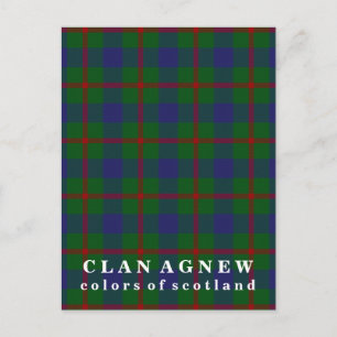 Carte Postale Couleurs écossaises Clan Agnew Tartan