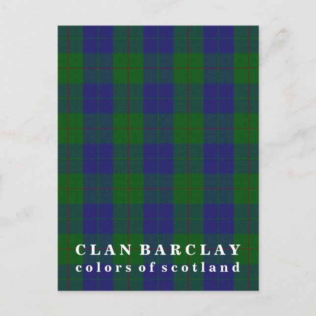 Carte Postale Couleurs écossaises Clan Barclay Tartan (Devant)