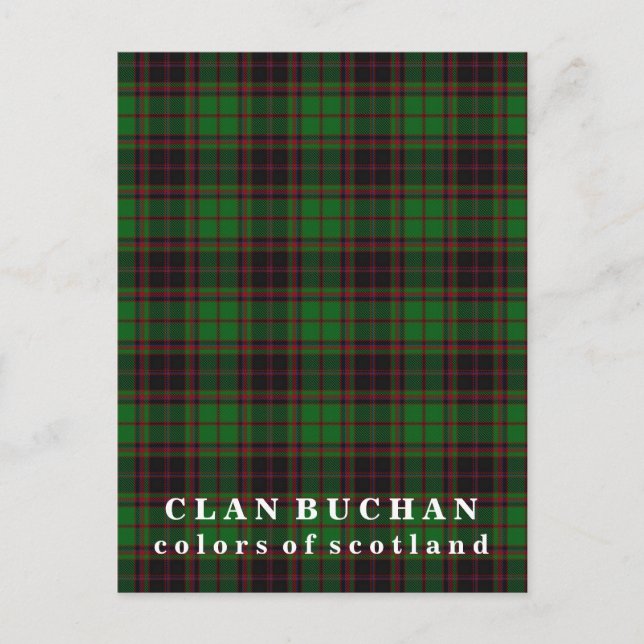 Carte Postale Couleurs écossaises Clan Buchan Tartan (Devant)