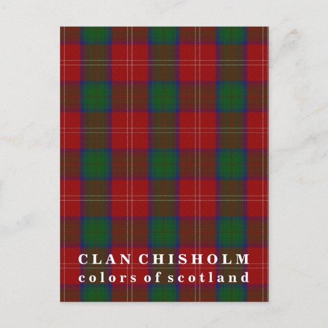 Carte Postale Couleurs écossaises Clan Chisholm Tartan (Devant)