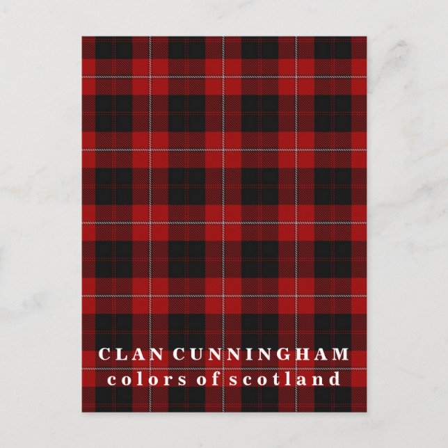 Carte Postale Couleurs écossaises Clan Cunningham Tartan (Devant)