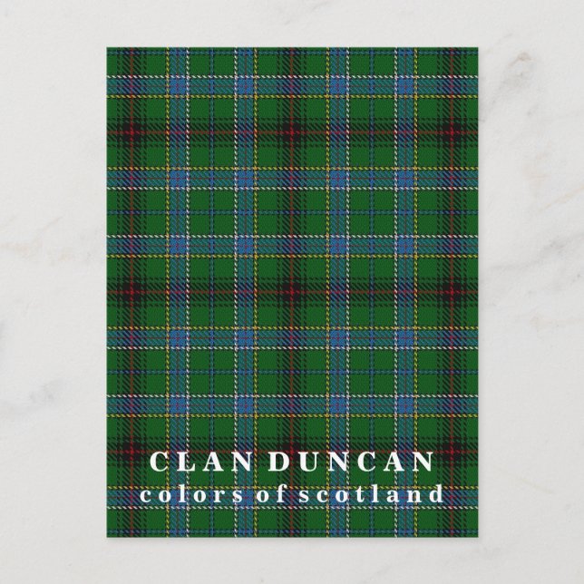Carte Postale Couleurs écossaises Clan Duncan Tartan (Devant)