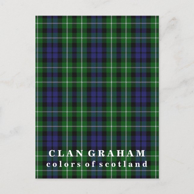 Carte Postale Couleurs écossaises Clan Graham Tartan (Devant)