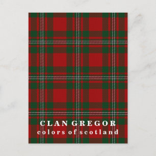 Carte Postale Couleurs écossaises Clan Gregor Tartan