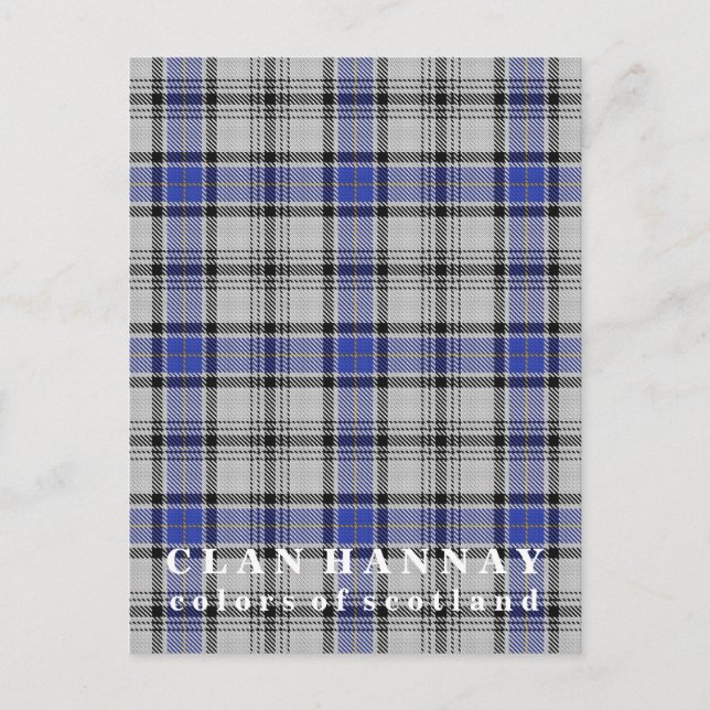 Carte Postale Couleurs écossaises Clan Hannay Tartan (Devant)