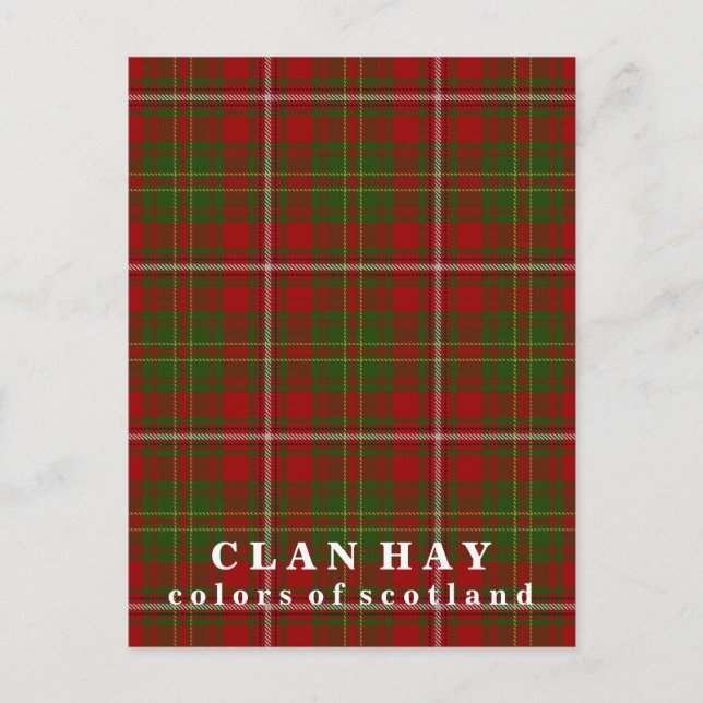 Carte Postale Couleurs écossaises Clan Hay Tartan (Devant)