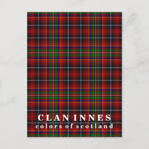 Carte Postale Couleurs écossaises Clan Innes Tartan