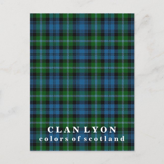 Carte Postale Couleurs écossaises Clan Lyon Tartan (Devant)