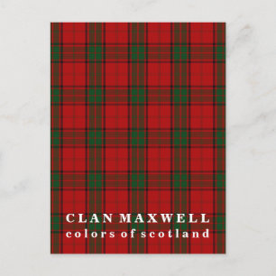 Carte Postale Couleurs écossaises Clan Maxwell Tartan